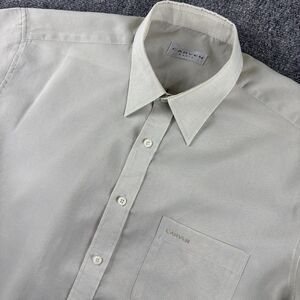 Carven Paris Shirt Mens 105 US L Beige Micro Check Pocket